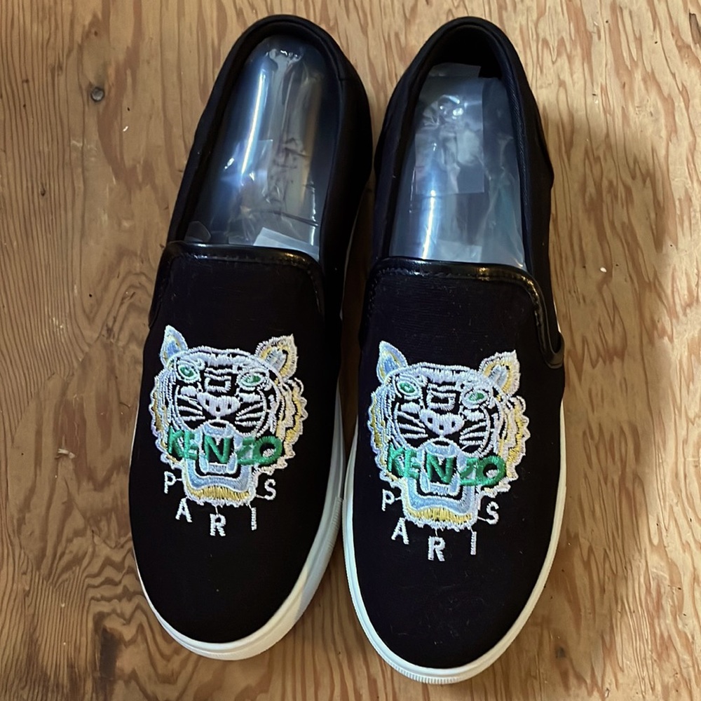 Kenzo Paris K-SKATE TIGER CANVAS SLIP-ON SNEAKERS